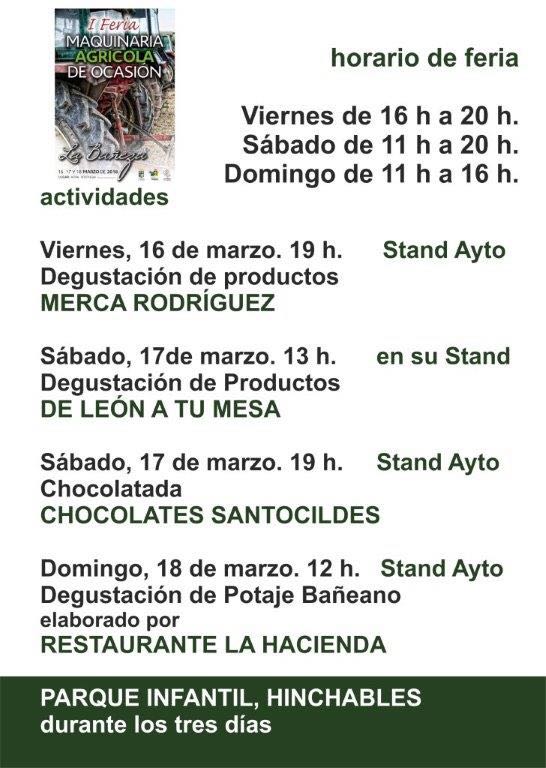 ESTE FIN DE SEMANA VEN A LA I FERIA DE MAQUINARIA AGRÍCOLA DE OCASIÓN DE LA BAÑEZA