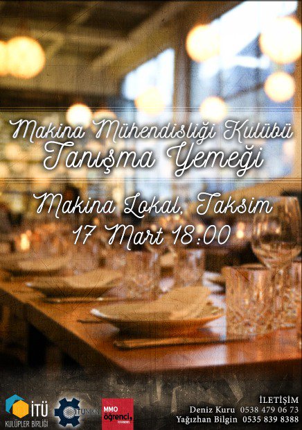 mmoistogrenci's tweet photo. İstanbul Teknik Üniversitesinde birlikte çalıştığımız Makina Mühendisliği Kulübünün tanışma yemeğine tüm İstanbul Teknik Üniversitesi öğrencilerimiz davetlidir.
Kontenjanla sınırlıdır. İletişim;
Deniz Kuru 05384790673
Yağızhan Bilgin 05358398388 https://t.co/EIvv7vJkiN