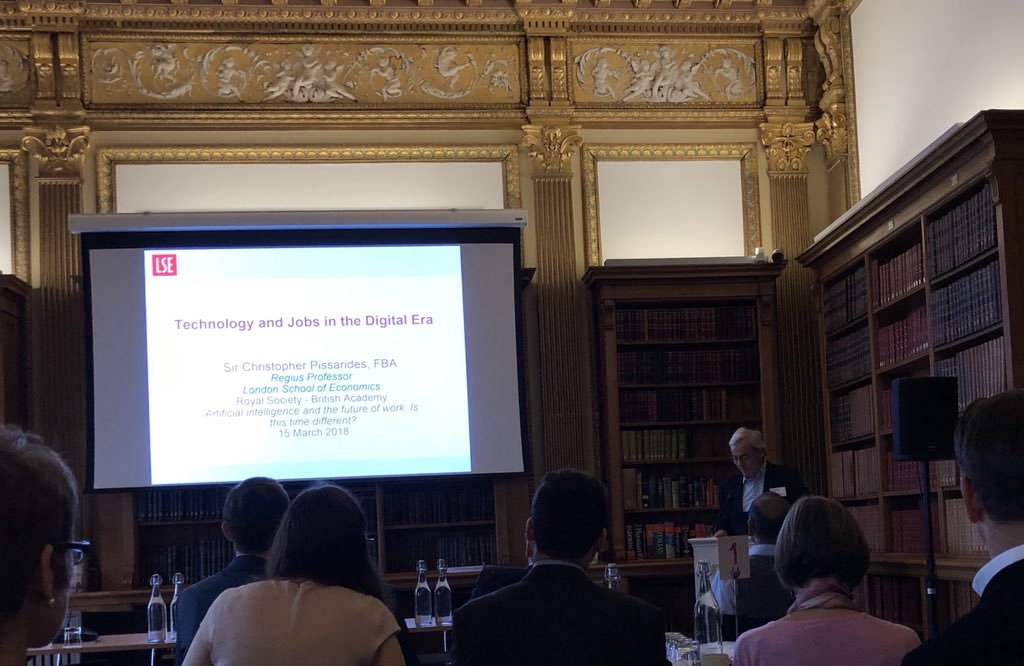 _RobinsonM's tweet image. Nobel laureate Christopher Pissarides: collective bargaining has its place in managing #AI employment impacts, providing it can take account of effects economy-wide. And we need to be realistic: employment security will require (assisted) transition to new jobs.