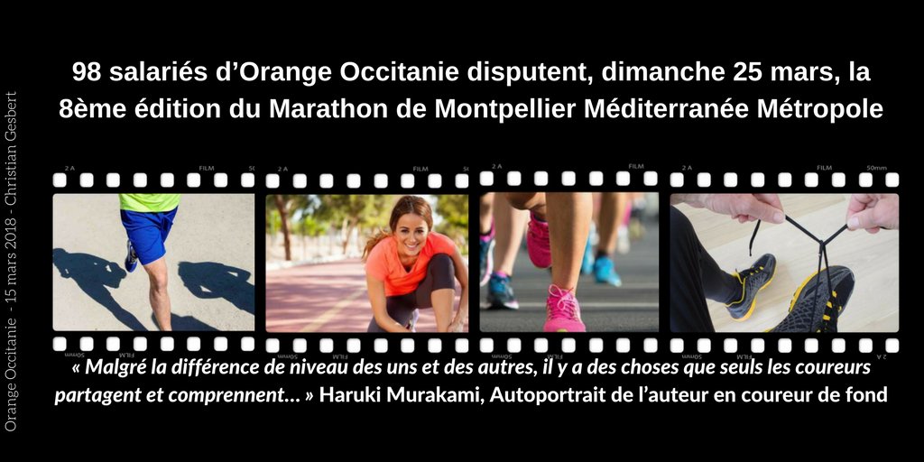 OrangeOccitanie's tweet photo. Motivés ! 98 salariés d’@OrangeOccitanie peaufinent leur préparation pour participer, le 25 mars, à la 8ème édition du #Marathon de @Montpellier3m #Montpellier #Orange #Running. Un défi relevé en équipe ! https://t.co/U6SE4wDWNz https://t.co/hLpJZXaGmv