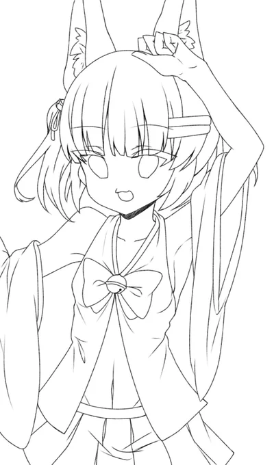 ずっとこの線画描いてました
 #バーチャルのじゃロリ狐娘youtuberおじさん 