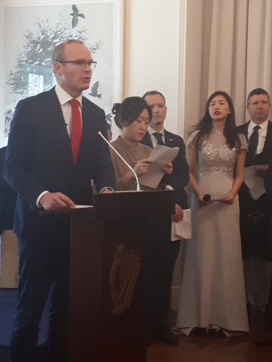 IrlEmbChina's tweet photo. Embassy glad to host with Hainan Airlines in the presence of @simoncoveney the announcement of nonstop services between Beijing and Dublin commencing 12 June. This first ever direct route to mainland China will greatly benefit the bilateral relationship between China and Ireland https://t.co/Lub4wyQkGH