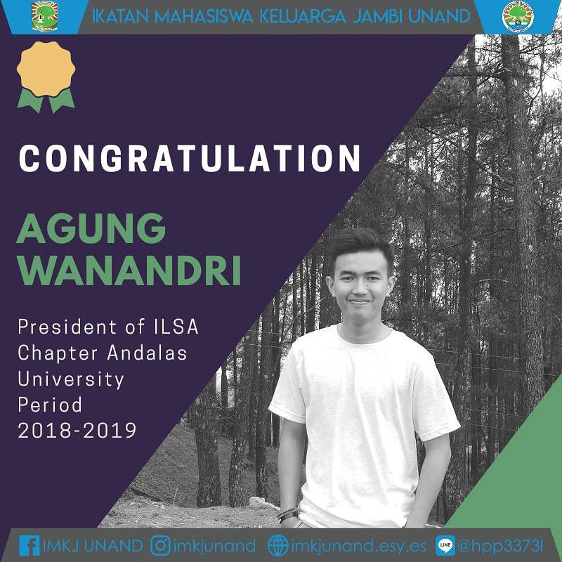 Selamat kepada saudara @agungawn telah terpilih sebagai Presiden ILSA Unand 2018-2019