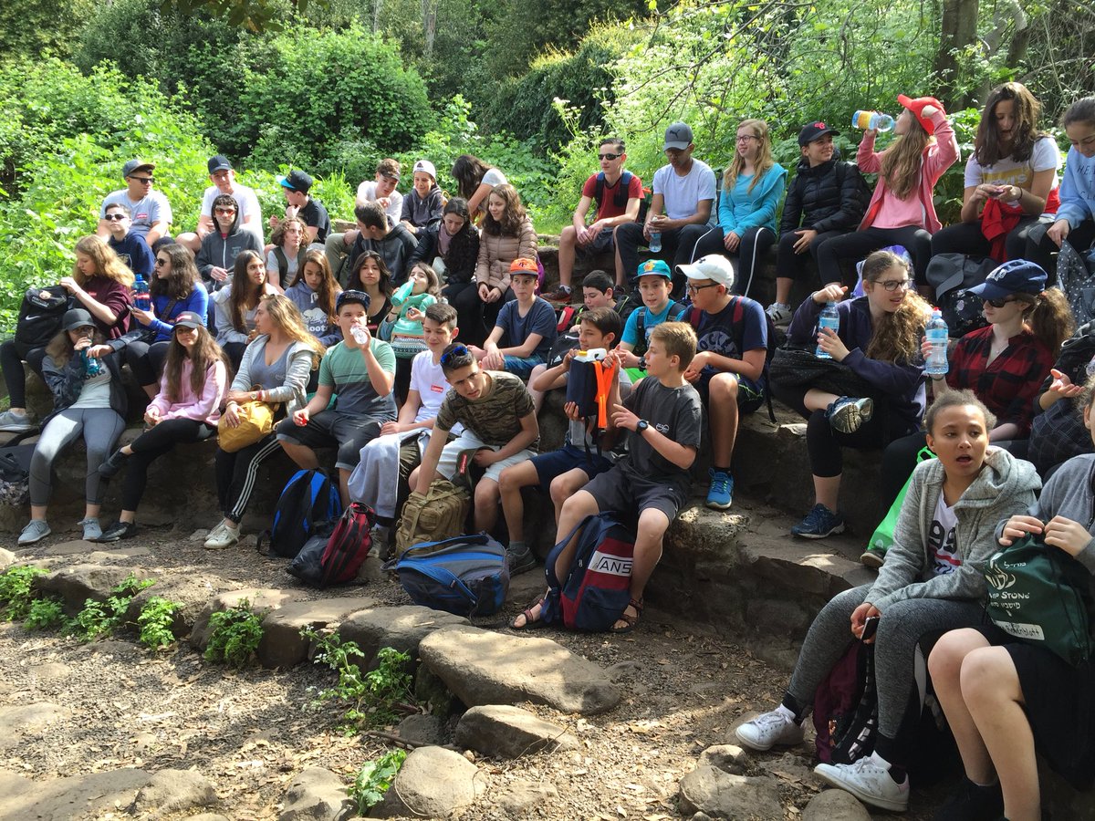 Stopping on our hike through Tel Dan.