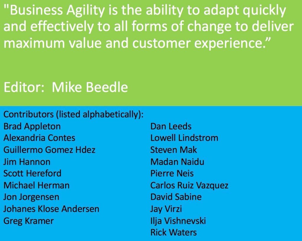 🦄 Software Agility ....is the narrow view.

Business Agility is the TRUE REVOLUTION!!

#BusinessAgility2018 

@Marina_Agile <a href="/eleybourn/">Evan Leybourn</a> <a href="/agileschools/">John Miller</a> <a href="/johnmcfadyen/">John McFadyen</a> <a href="/jeffsutherland/">Jeff Sutherland</a> <a href="/AgileWaters/">Rick Waters</a> <a href="/SavannahRayat/">Sαʋαɳɳαɦ Rαყαƚ</a> <a href="/AgileEvolution_/">Stacia Heimgartner Viscardi</a> <a href="/bobsarni/">Bob Sarni</a> <a href="/StuartTurner1/">Stuart Turner</a> <a href="/MichaelSahota/">Michael K Sahota</a> @BizAgilityConf