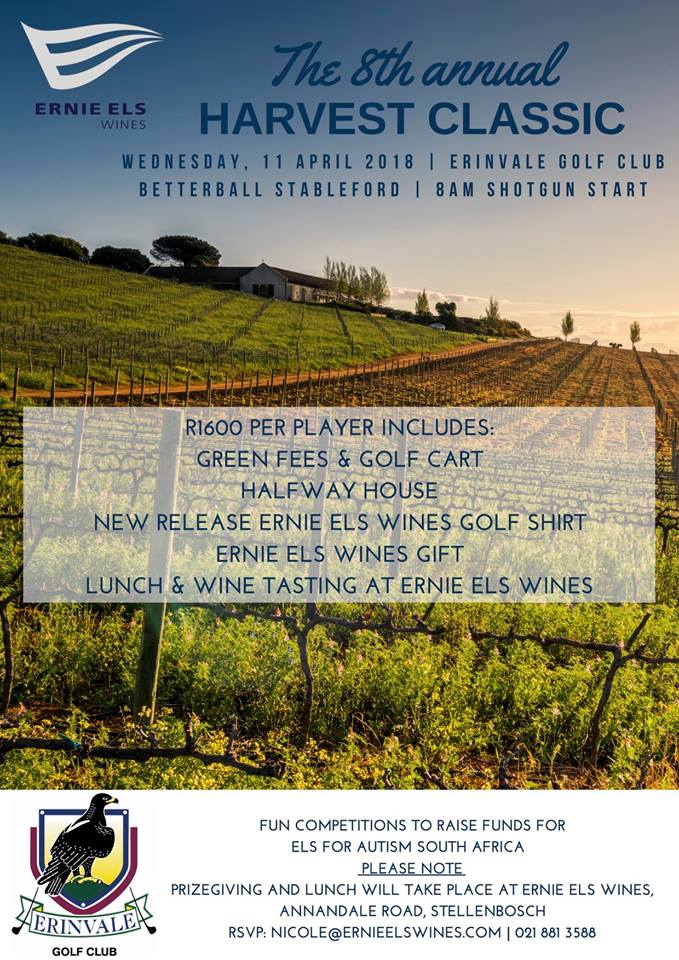 If you have not played in the #HarvestClassic before, then this is a special day you do not want to miss out on! Get your entries in before it is too late.

#ErinvaleGolfClub #ErnieElsWines