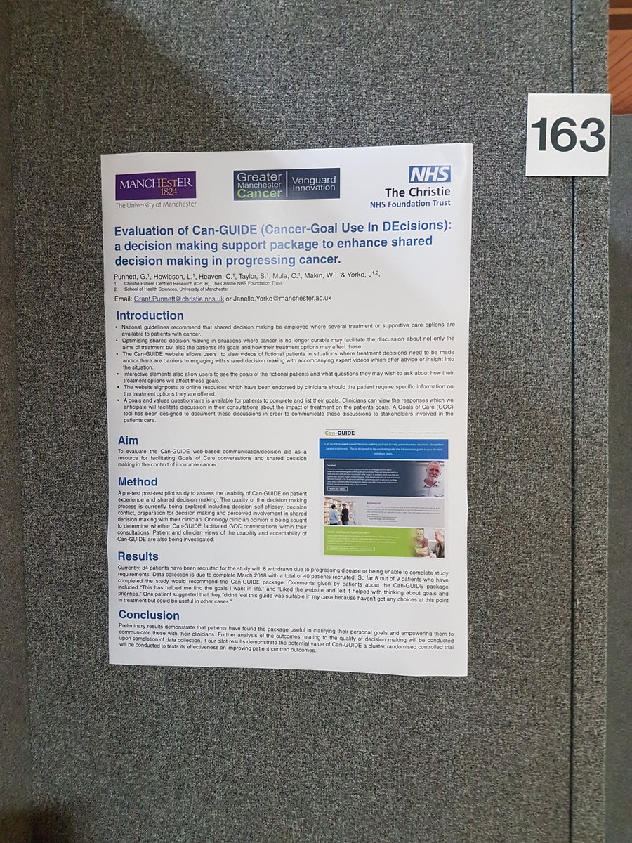 Up and running in Bournemouth showing our poster for the Can-GUIDE study @ASPConf2018 #asppcc2018