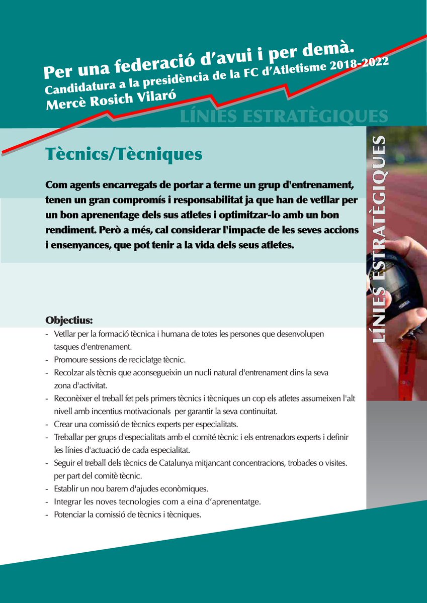 mrosich2018's tweet photo. Als Tècnics/Tècniques: Cal potenciar els nuclis naturals d'entrenament i els tècnics q els lideren. El mateix q els tècnics d base q formen els futurs atletes. Formació, reciclatge tècnic, recolzament i incentius motivacionals,... són les eines xr fer-ho possible. #eleccionsFCA https://t.co/JxQuyg1kRw