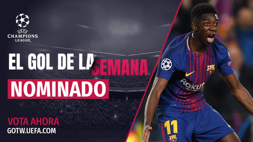FCBarcelona_es's tweet image. Los goles de #Messi y @Dembouz  entre los nominados como mejores de la semana de la UCL👉 gotw.uefa.com/#/es/