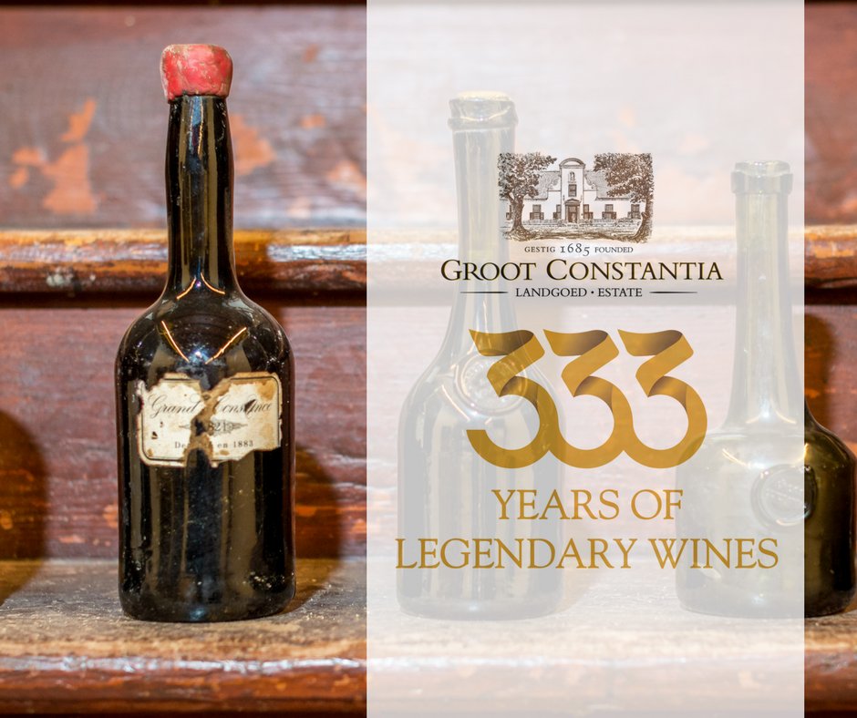 GrootConstantia's tweet photo. #ThrowbackThursday ⌛️ An extremely rare 195 year old Grand Constance bottle was returned home to its place of origin at the Groot Constantia wine estate where it is now on display in the Cloete Cellar museum.
#Celebrating333yearstogether #GrootLegacy #History #Heritage https://t.co/9XKh3SX8vM