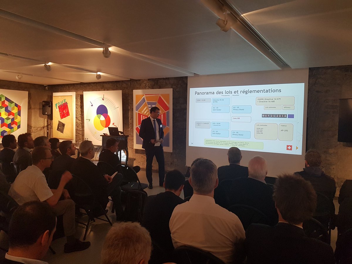 InventyConsult's tweet photo. [#Event] Blaise Guignard, Executive Vice-Président @Itecor présente une approche pragmatique de 
la #GDPR https://t.co/4AZHHVbs0j