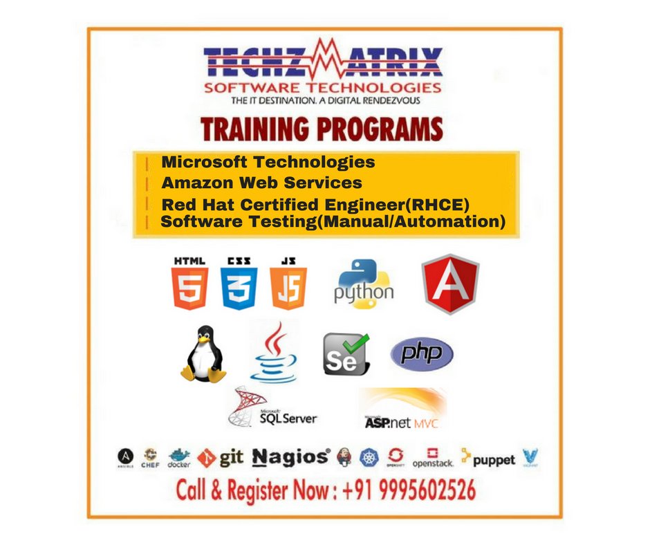 techzmatrixtvm's tweet image. #Techzmatrix_Software_Technologies
#Software_Training #SQL_Server #ASP.NET
#Software_Testing #Selenium #Manual_Testing
#Automation_Testing #Digital_Marketing
#Python_Training #AWS #Azure #AngularJS_Training
#Java_Training #PHP_Training #Android_Training #iOS_Training