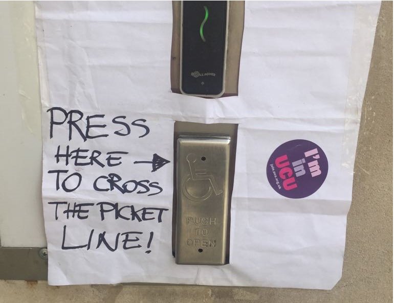 academotic's tweet photo. Thought for the day 3. How to educate &amp; persuade those who don't get the significance of crossing a picket line? A poster, a blog, a 1 minute  video? #strike #culture #learnfromhistory #ussstrikes #ucustrike #UCLprotest #nocapitulation https://t.co/TTI6LAD9xQ