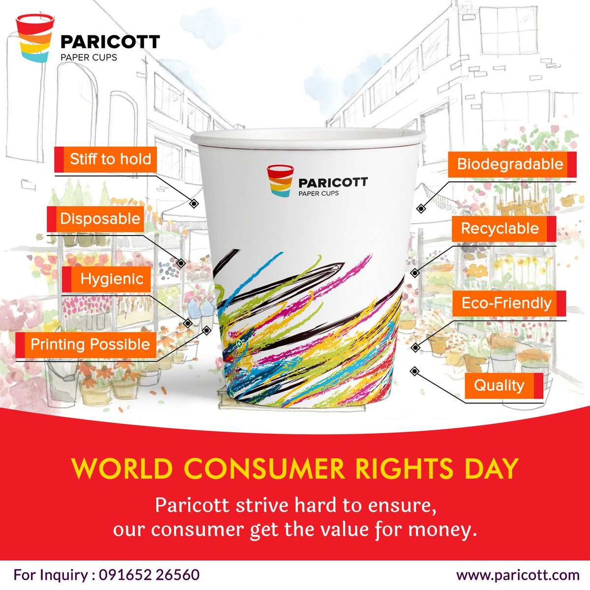 ParicottIndia's tweet photo. Paricott strives hard to ensure, our every consumer get the value for money. #Worldconsumerrightsday #BetterDigitalWorld #EmpoweringConsumers #Paricott #PaperCups https://t.co/DnxyFiFB2n
