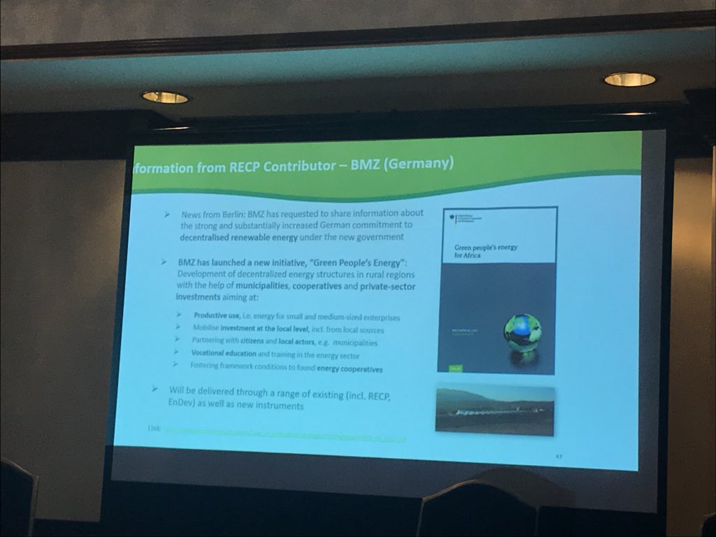 News from Berlin: new government substantially increased commitment to decentralized renewable energy in Africa. Check new initiative  ‘Green People’s Initiative’  #SolarPowerSummit