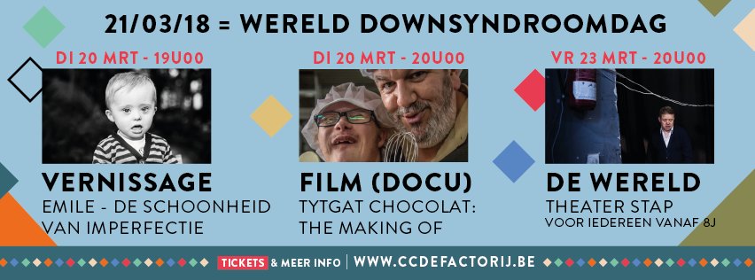 ccdefactorij's tweet photo. EXPO | DOCU | THEATER ihkv #werelddownsyndroomdag Meer info: https://t.co/hvo36YOxm2 #zaventem #downsyndroom #cultuur https://t.co/bEVE4dnlxK