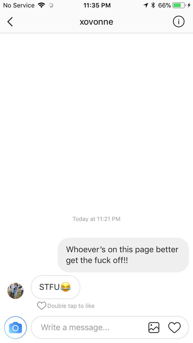_xovonne's tweet photo. When someone is on your old page, changes the password &amp; tries to test you by writing back something stupid such as “STFU”🙃 #KeepCalmVonne...#TheyDontHaveLives https://t.co/GsC4dDakRv
