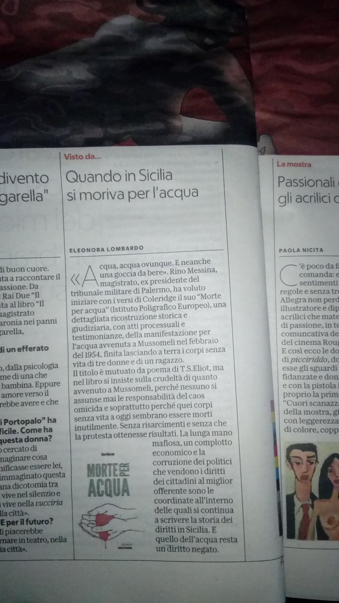 GipeLibri's tweet photo. Morte per acqua di Rino Messina,
un articolo di @EleonoraSic in @LaRepubblica_it Palermo.

"è il 17 febbraio 1954 a Mussomeli, in provincia di Caltanissetta. Una pacifica protesta per l'alto prezzo dell'acqua...". La ricostruzione dei fatti e del processo.

#libri #storia https://t.co/iz0aMt2gMV