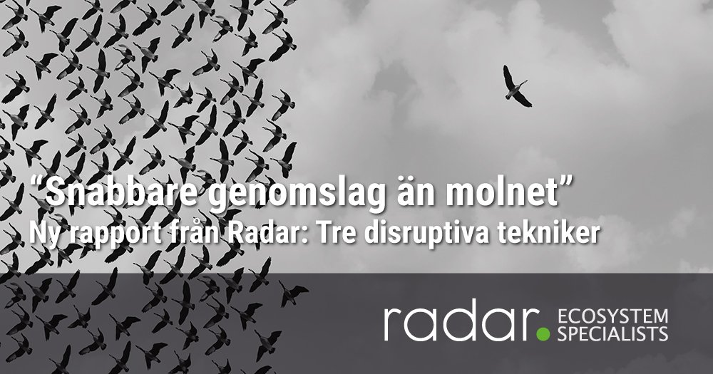 radareco's tweet photo. ”Snabbare genomslag för #IoT, #AI och #blockchain än för #molnet”. Tillväxten så kraftig att alla företagsledningar nu måste ändra inställning. https://t.co/xu3Vm6XlLF
#rapport #radareco https://t.co/Awo4cJsofL