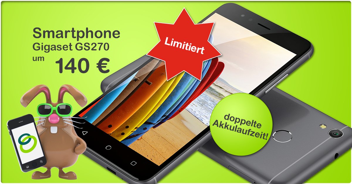 Jetzt heißt es schnell sein! Für kurze Zeit gibt es bei spusu das Gigaset GS270 zum Spezialpreis! 😮💚 #spusu_at

Jetzt bestellen unter: spusu.at/gigasetgs270