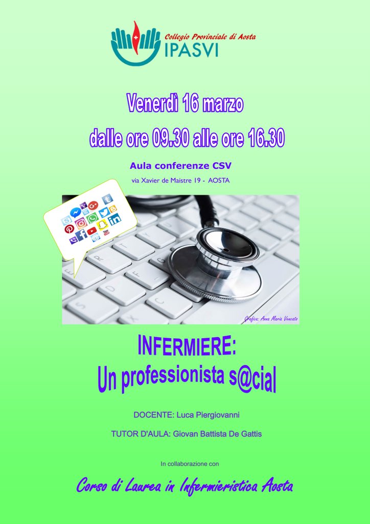 chocolat3b's tweet photo. Domani parlerò di temi importanti: #privacy, #fakenews, #netiquette ...
#Aosta #Ipasvi #fnopi https://t.co/5ATHo8nhEn