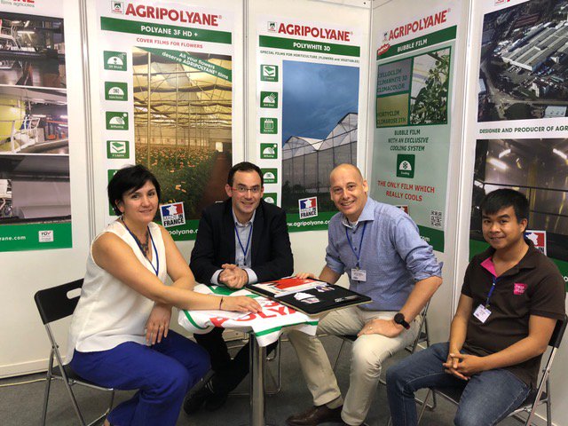agripolyane's tweet photo. #Agripolyane in #Vietnam for an #exhibition! Come to meet Nelly and Bertrand on @agripolyane's booth! 
#plasticulture #floriculture #horticulture #agriculture #greenhouse #mulching https://t.co/yYJLQLMKQn