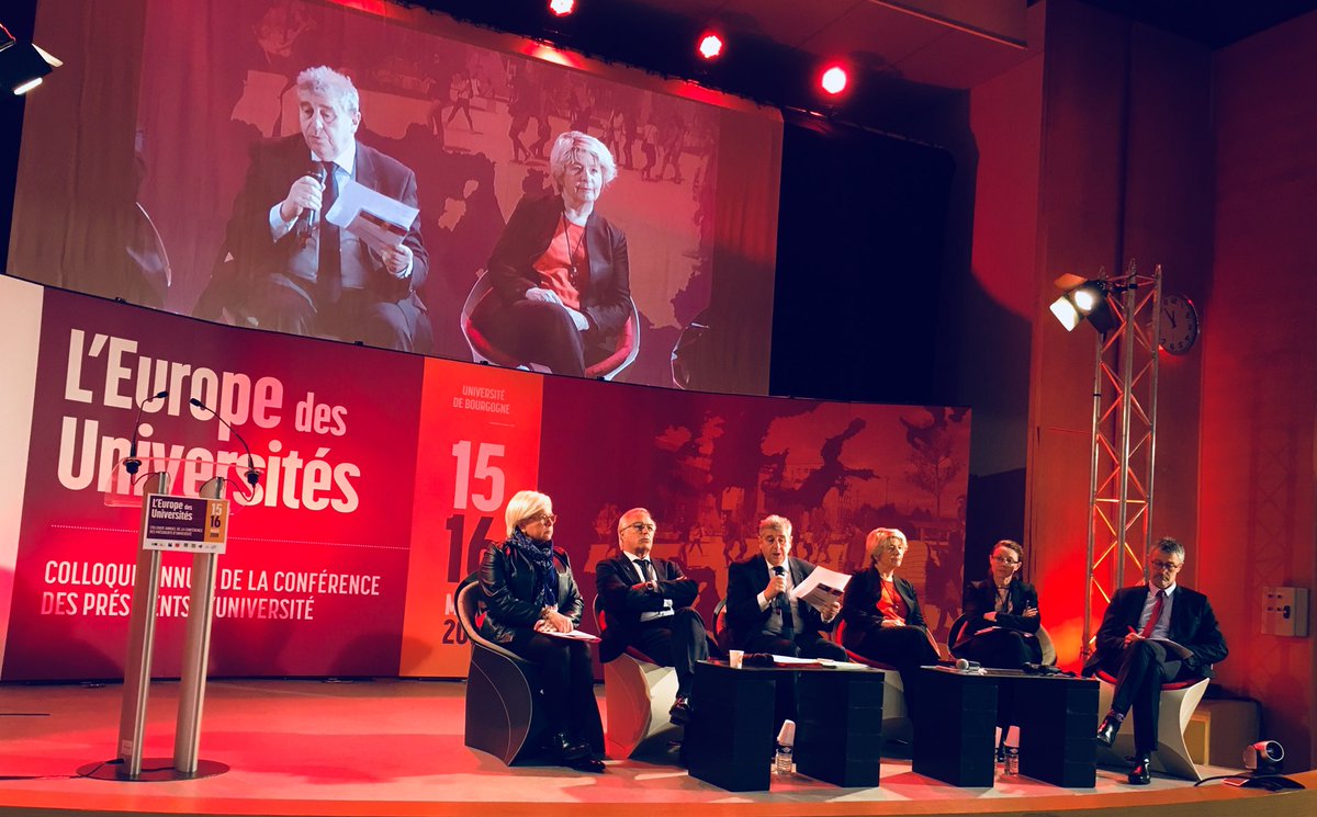 Table ronde : « comment faire converger les stratégies des acteurs d’un même site? » un enjeu majeur pour le rayonnement des territoires notamment au niveau européen #europedesuniversités #CPU2018 #CPUDijon
