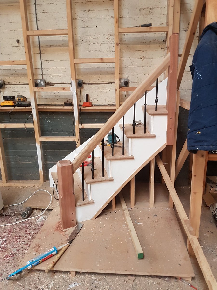 renshawjoinery's tweet photo. Curly, twisty staors with oak handrail and Burbidge spindles 👌, #bespoke #joinery #liverpool #staircase https://t.co/R2YqTtMy0T