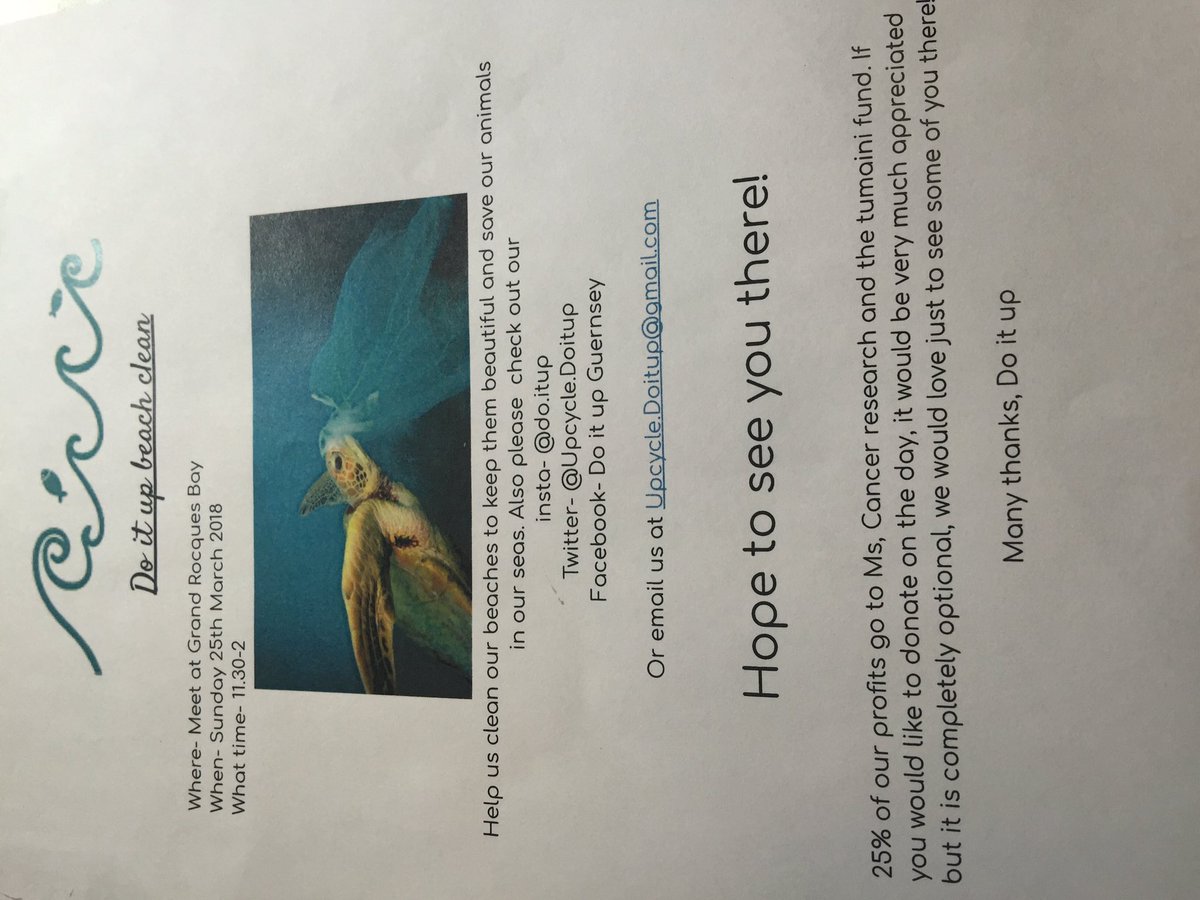 What an amazing idea from <a href="/Upcycle_Doitup/">Upcycle Doitup</a>! Get involved in their #DoItUpBeachClean at Grande Rocques on 25th March 2018 from 11.30am - 2.00pm! 🇬🇬💪🌟👍👌👏🎯💙 @LMDCHIGHART <a href="/gsybeachguide/">Guernsey Beach Guide</a> <a href="/BeachHouseGsy/">Beach House</a> <a href="/BeachCleanCliff/">Cliff Culver</a> <a href="/GovEducation/">Gov Education</a> <a href="/LamareHighSchoo/">La Mare De Carteret High School</a> #StudentBusinessChallenge