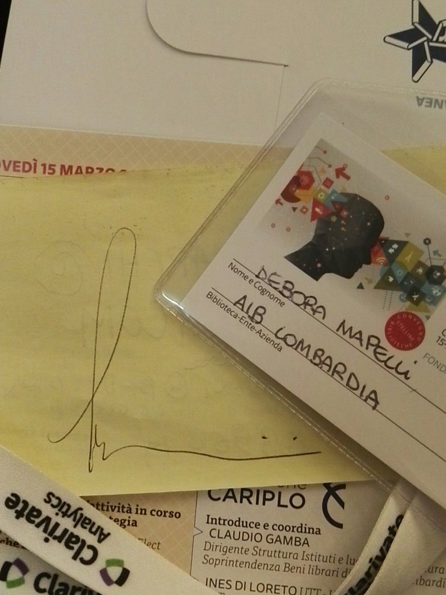 Il mio primo #bibliostar come segretaria @AIB_it Lombardia! E ho raccolto anche un autografo, grazie @fedescarioni 😉
