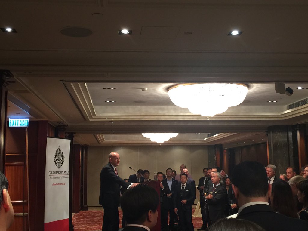 Good crowd at the #GibraltarFinance event in Hong Kong. Quoting Mark Carney 'Governments need to regulate, isolate or integrate this space' #blockchains