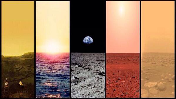 Venus, Earth, Moon, Mars, and Titan...