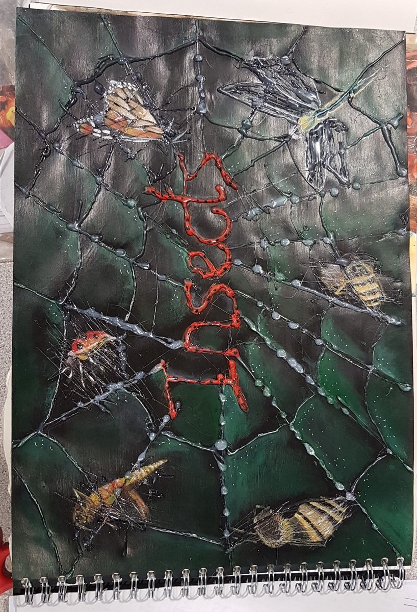 DWHSart's tweet photo. Thushanthika (year 13) 'Insects' Art coursework in progress. Incredible responses to artist Robert Bowen https://t.co/JfXv7C9vUu
