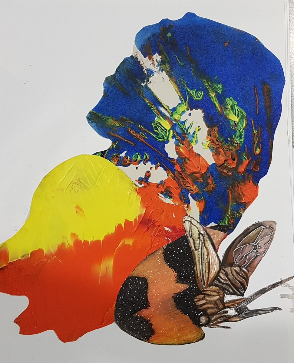 DWHSart's tweet photo. Thushanthika (year 13) 'Insects' Art coursework in progress. https://t.co/yP6juPNpm5