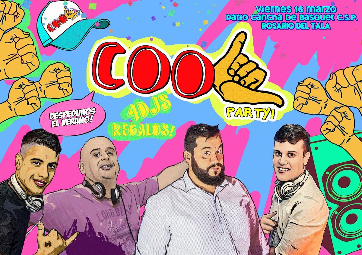 MatyBouchet's tweet photo. Estamos a tan sólo un dia de la última fiesta del Verano 😁🙌 #CoolParty😎 este Viernes revienta Tala!!! 🎉🎊 #4Djs 🎵🎧 #Regalos 😱 https://t.co/txZcFdmeVE
