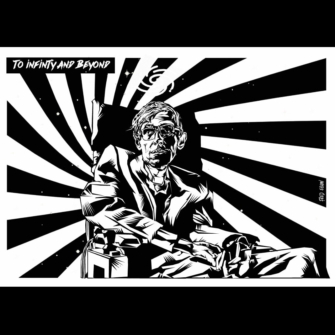 fredebami's tweet photo. #fredebami #StevenHawking  #genius #blackholesandbabyuniverses #comicsversion #popart #toinfinityandbeyond https://t.co/R2uLjIlFtT