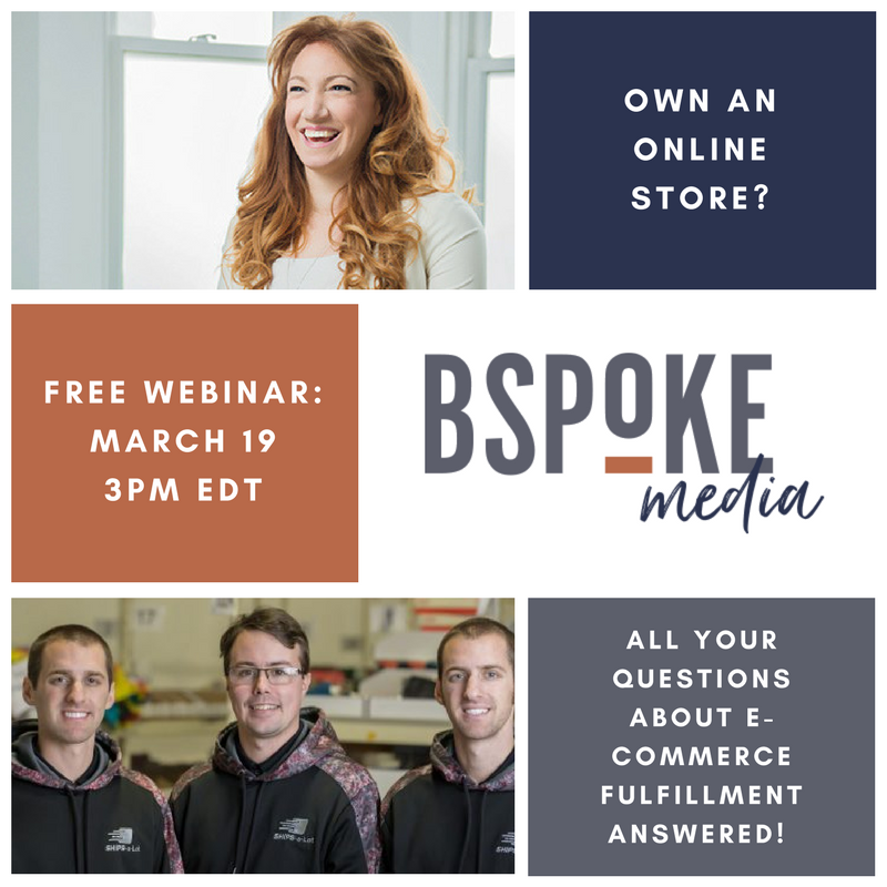 wearebspoke's tweet photo. We're happy to announce that Marg will be joined by the crew at Ships-a-lot to discuss all things e-commerce fulfillment related! It's the part of business that's most essential, but also SO confusing. Click the link in our bio to learn more about our FREE webinar! https://t.co/OOIY9xLYAC