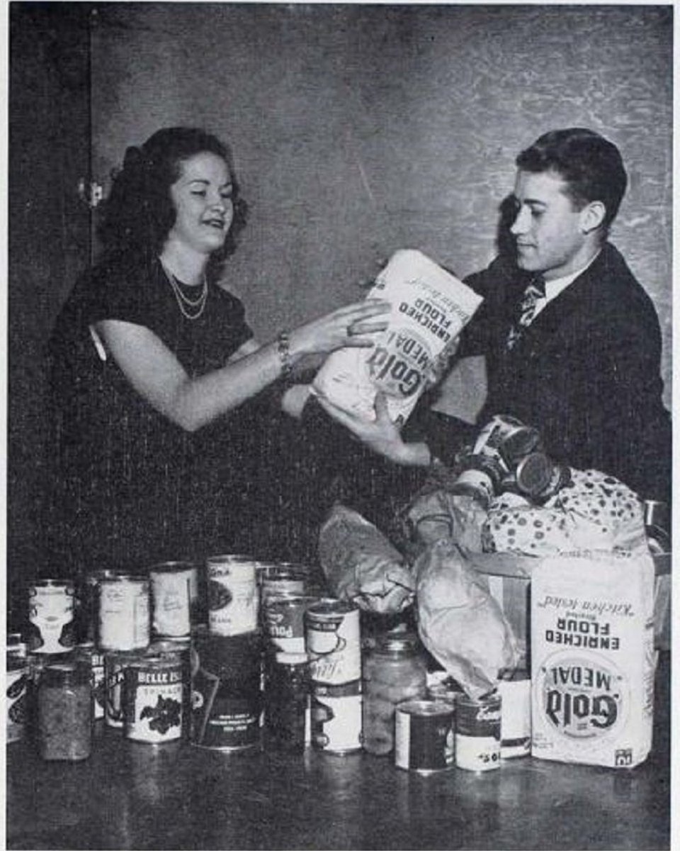 PiKappaAlpha's tweet photo. In 1949, Gamma Upsilon Chapter (Tulsa) collected food for the Salvation Army with a charity dance. Nearly half of the food distributed by the organization came from the chapter. #PIKEThrowback https://t.co/FL96zCaiWK