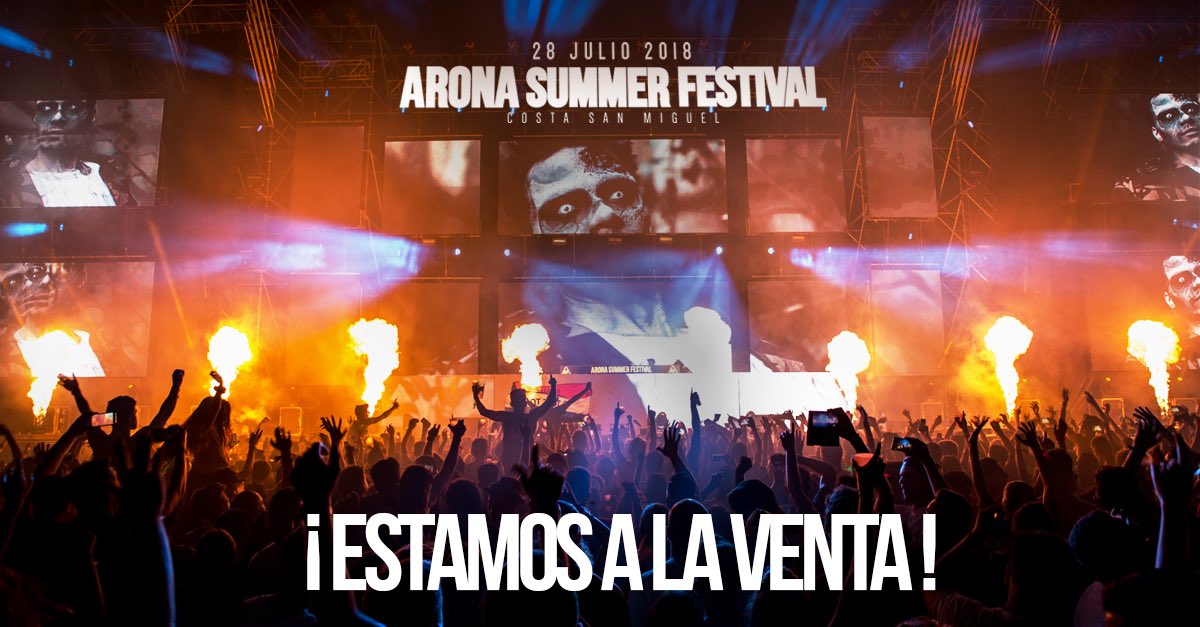 AronaSummerFest's tweet photo. @AronaSummerFest 2018 ya está a la venta con PROMO LANZAMIENTO DE 48h por 55€ #ASF2018 #5topmundiales https://t.co/AgBaMH3XFq