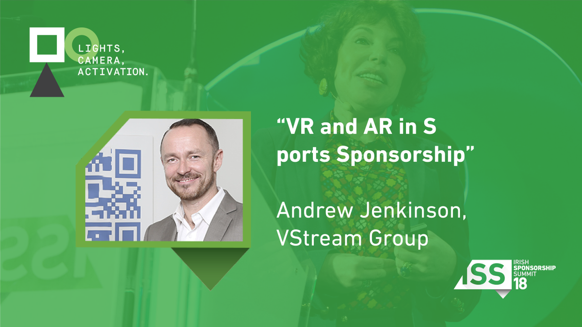 ISS2018's tweet photo. Andrew Jenkinson @vStream leads us through the innovative space of AR and VR and how it can be applied in the sponsorship market #ISS2018 https://t.co/PvJst03dsa