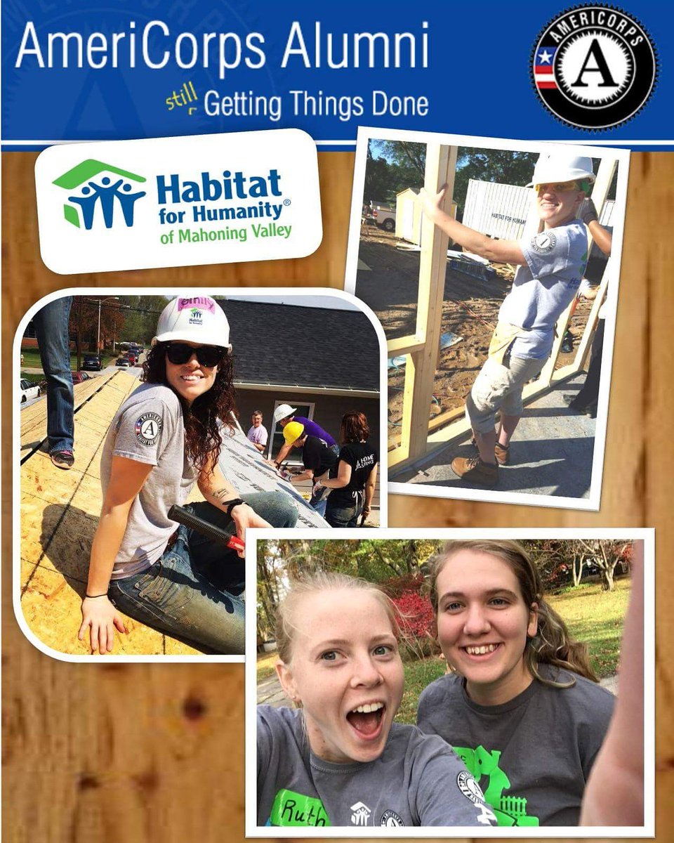 HFHMV's tweet photo. A special shout-out to the AmeriCorps we've hosted the last five years: Emily Smerchansky, Catlynn Marie, Ceyanne Ferenchak, and Ruth Patton...your energy, dedication, and talents were appreciated! #AmeriCorpsAlumni #StillGettingThingsDone https://t.co/s96Je62COQ