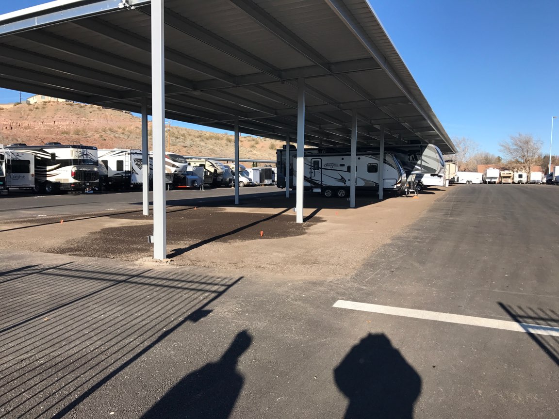 Our NEW RV Covered Storage is now open and ready to rent, 10x40's back in or covered (435)674-1974 #rvstorage #selfstorage #boats #RV #storage
