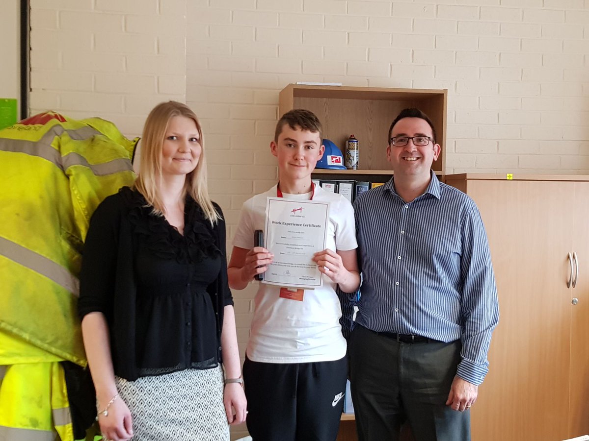 CleveBridgeUK's tweet photo. It's been great to have Ethan from @HurworthSchool on work experience with us this week! He's seen every part of the business from HR to the drawing department. https://t.co/kGbC6x98TE