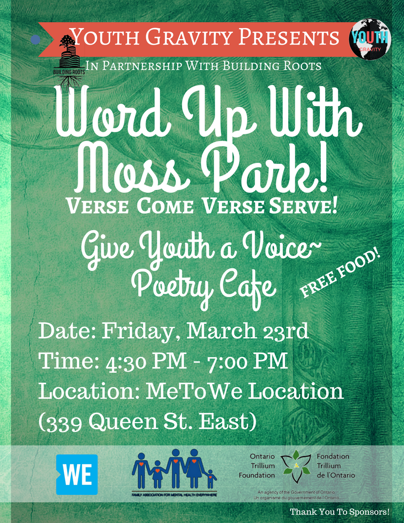Youth_Gravity's tweet photo. Make sure to come out to hear our renowned poet, Nasim Asgari (@nasim__asgari) Can't wait to be inspired by her amazing stories!! There will also be an OPEN MIC for aspiring poets in the community!! Make sure to stop by! Keep smiling :) https://t.co/tni3o9Qqzd