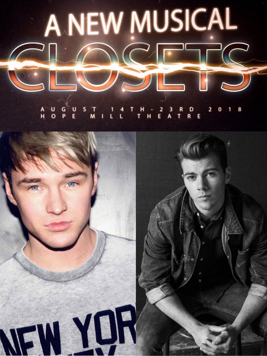 Closetsmusical's tweet photo. CAST ANNOUNCEMENT!!

We are thrilled to announce that our lead male cast members in the brand new #musical ‘CLOSETS’ will be played by @LloydDanielsUK &amp; @SamRetford

We are so excited for you to share this journey with us at the @hopemilltheatr1 from the 14th - 23rd August. https://t.co/iADe6w13LZ