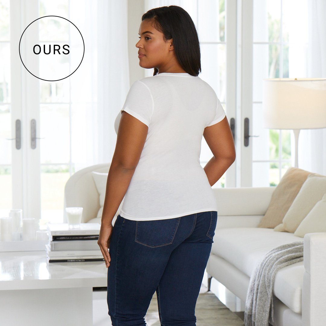 SomaIntimates's tweet photo. Our Vanishing® collection really does disappear under clothing. Just check out ours vs. theirs to see it in action. Plus, get a FREE Vanishing Edge panty w/ Vanishing Back Bra purchase at https://t.co/XjZCoYANH4 (limited time!) https://t.co/IrWYYS9E22