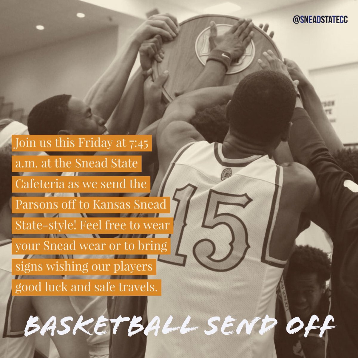 Join us tomorrow morning as we send our Men’s Basketball Team off to Kansas! #ParsonNation