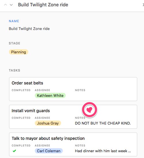 JonathanHeuer's tweet photo. I love it when developers and product managers get creative with their demos, like this project management template from the good folks at @airtable. Let's hear it for quality vomit guards! https://t.co/eSt5CONpPP