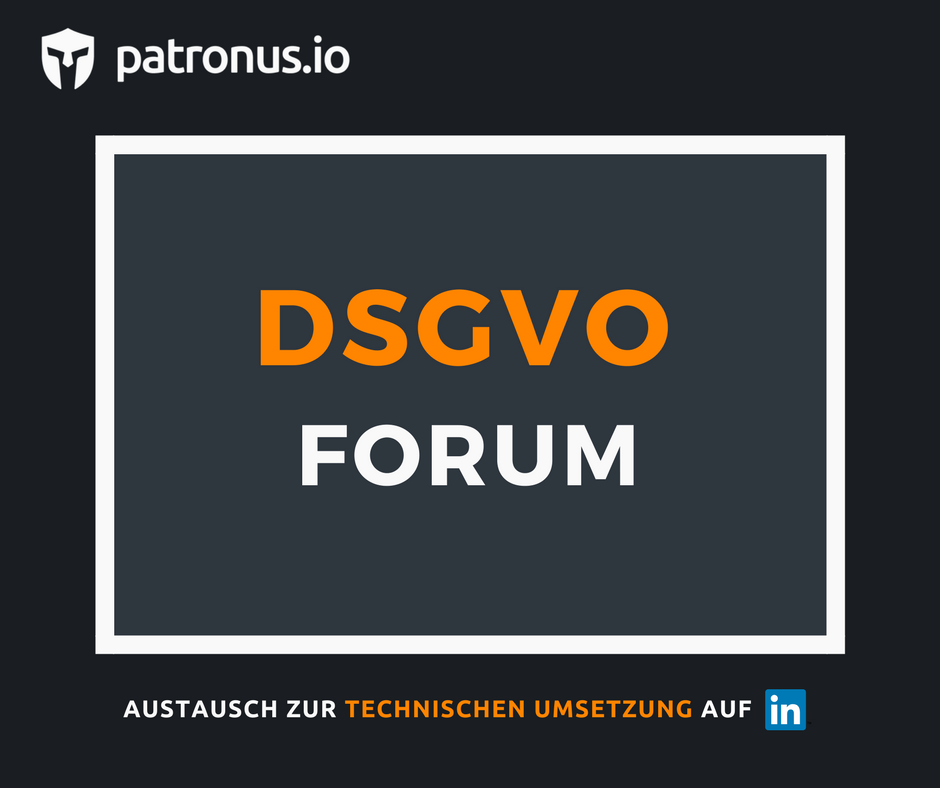 patronusIO's tweet photo. Die ersten Diskussionen zur Umsetzung der technischen Maßnahmen für die #DSGVO sind angelaufen. Diskutieren Sie jetzt aktiv mit und profitieren Sie von dem Wissen anderer Teilnehmer! https://t.co/WSFgvwPPNw https://t.co/wZxkhJZ9ma