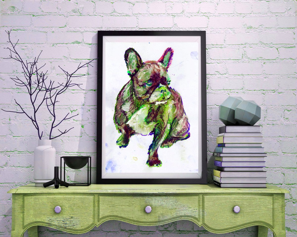 OscarJetson's tweet photo. French Bulldog Dog Painting Green and purple, French Bulldog Portrait , watercolor art  print Frenchie Dog Art frenchie gift idea art print https://t.co/HbIu7Wnirx #dogmom #dogsoftwitter #FrenchieGift https://t.co/emr6skMGeT